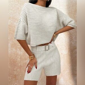 Stylish Cream Knit Set